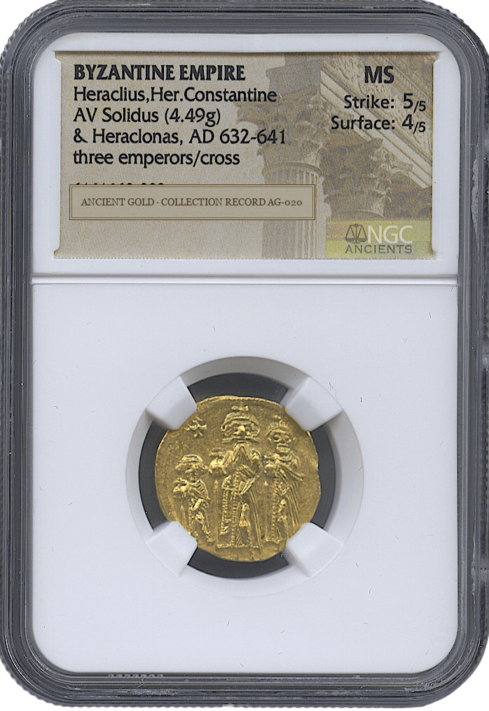 Heraclius and His Sons Gold Solidus