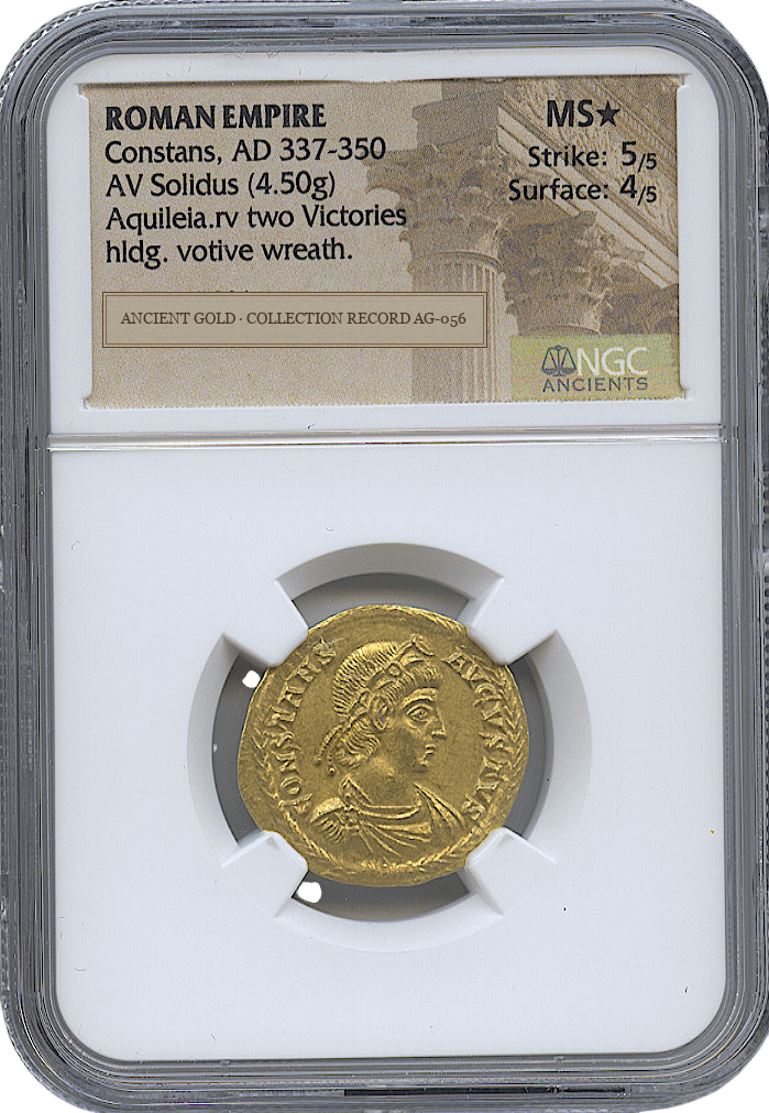Constans Gold Solidus of Aquileia