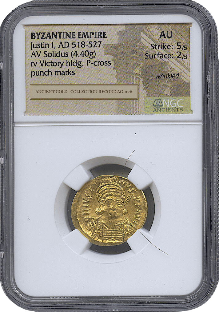 Justin I Gold Solidus with Victory